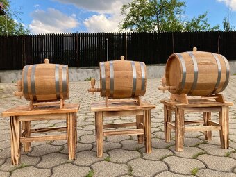 Nové drevené dubové sudy - 3l a 5l a 10l - dubové drevo - 2