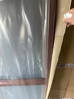 Dverná kovová sieťka 680 x 2025 mm pravé pánty, farba orech - 2