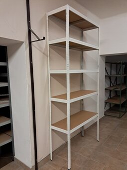 Biely kovový regál Biedrax 120x45x270 / 5 police - 2