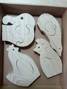Predám drevené ručne vyrábané puzzle hračky – zvieratká - 2