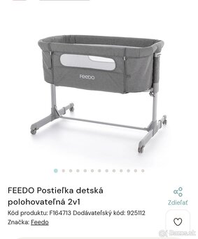 Polohovatelna prenosná postieľka Feedo - 2