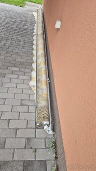 Kĺbová markíza oranžovo/sivo/biela pruhovaná - 2