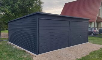 Plechová garáž GRAPHITE-LINE – moderný vzhľad, pevná konštru - 2