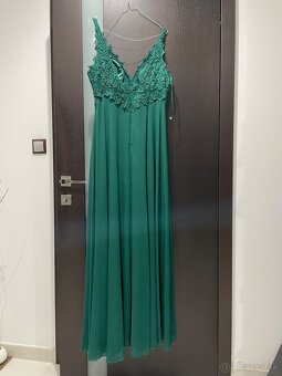 Zelené spoločenské šaty veľkosť M - 2