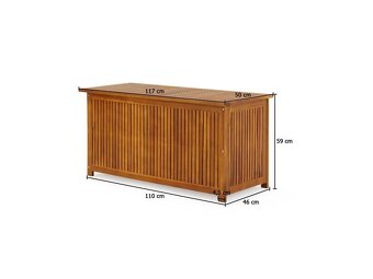 Drevený záhradný úložný box 300 L agát a plachta - 2