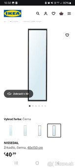 Predaj zrkadla Nissedal čierna 40x150cm - 2