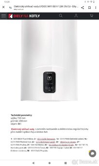 Ariston Lydos wifi 80v 1,8kw - 2