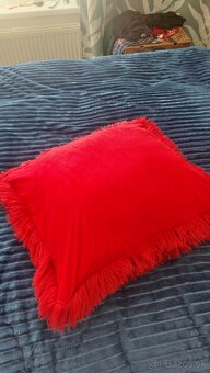 Červený chlpatý vankus - 2