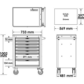 Dielensky vozík s náradím VIGOR 442 ks NOVÝ - 2