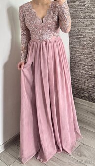 Ružové spoločenské šaty 36/S - 2