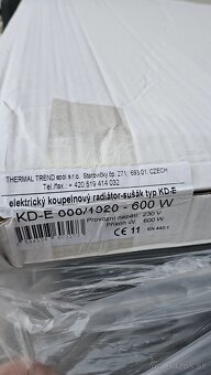 Kupelnovy radiator rebrikovy radiator kd-e 600w - 2