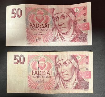 50 Českých korún - bankovky - 2