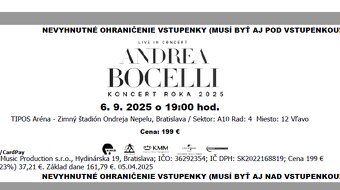 Andrea Bocelli v Bratislave - 2