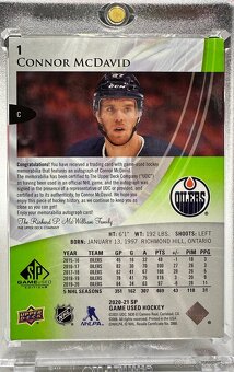 2020-21 SPGU Connor McDavid Auto Patch /5 - 2