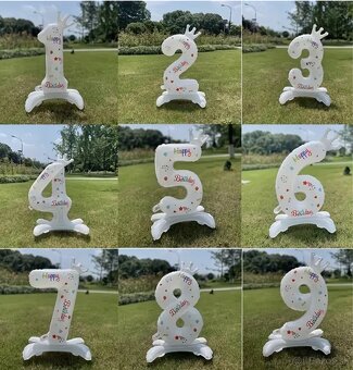 Biely stojaci balón čísla 82cm - 2