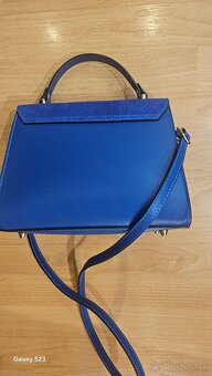 Modrá kožená kabelka - 2