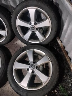 4ks alu disky orig. Vw 5x112 R17 pneu dojazd - 2