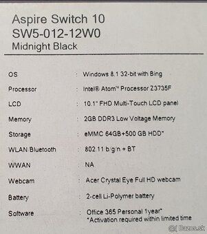 Acer switch trasnformer - 2