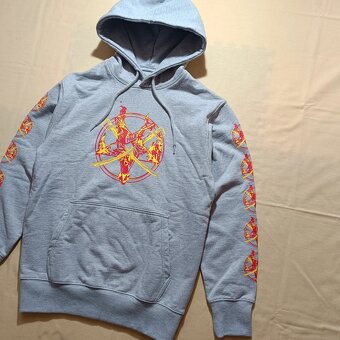 Palace flamed hood sivá mikina s ohňom S - 2