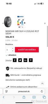 4ks NOKIAN WR SUV 4 215/65 R17 103H (zimne) +gratis 3ks - 2