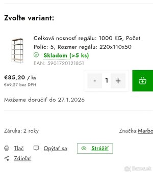 Kovový regal 220x110x50 - 2