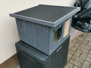 Chladiaci domček pre mačky s izolovanou plochou strechou - 2