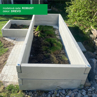 Betónový vyvýšený záhon ROBUST dekor drevo - 2