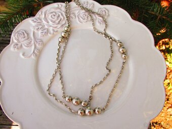 Starý dlhý strieborný náhrdelník, Ag 835 - 2