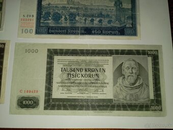 BANKOVKY 40 LÉTA, PROTEKTORÁT 1-1000K, VŠE NEPERFOROVANÉ - 2