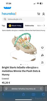 Predám Bright Starts ležadlo vibrujúce s melódiou Winnie the - 2