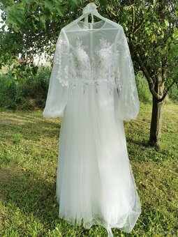 Svadobne saty - ASOS boho, nove - puff rukavy , M - 2