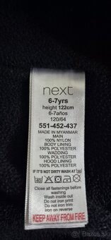 Zimná hrubá bunda pre chlapov, zn. NEXT, veľ. 122 - 2