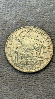 Stříbrná mince Československo – 100 Kčs 1949 (100 let hornic - 2