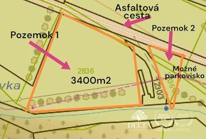 Pozemok 3400 m2 rovinatý na výstavbu chaty Banská Bystrica-Ľ - 2