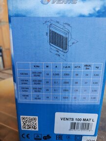 Kupelnovy ventilator Vents 100 MA - 2