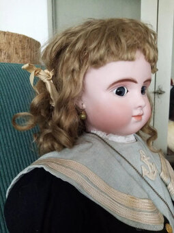 Vzácna stará francúzska bábika Baby Steiner so zatvorenými ú - 2