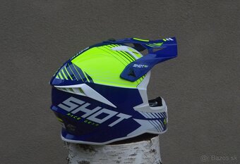 SHOT CARBON Kevlar prilba helma okuliare modro žltá - 2