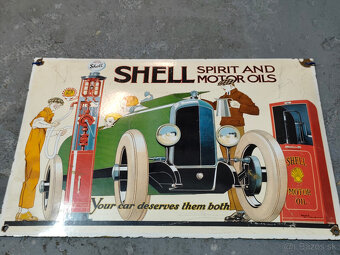 Smaltovana cedula original Shell - 2