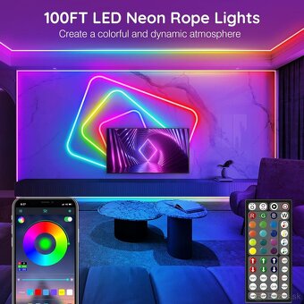AILBTON 30m/100Ft LED neónové lanové svetlá, aplikácia/diaľk - 2