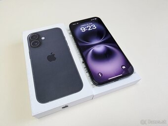 APPLE IPHONE 16 128GB BLACK TOP STAV,ZDRAVIE BATERKY 99% - 2