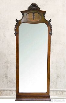 Veľké vyrezávané zrkadlo z orechového dreva - 2