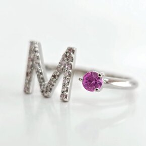 Zlatý prsteň s ružovými diamantami - 2