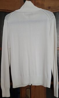 Pánsky sveter na zips Zara biely veľkosť M - 2