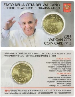 Vatikan Papez Frantisek CoinCard 50 euro cent - 2