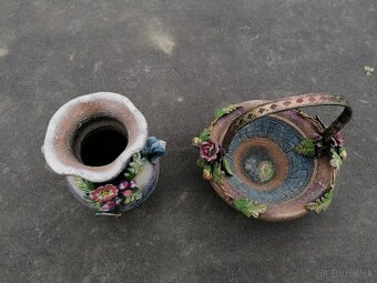 Predám keramická váza a košík - 2