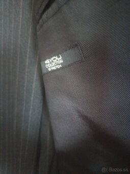 Predá oblek c. 50 čierny jemný pasik - 2