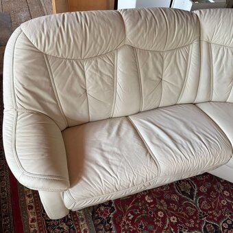 Světlá kožená sedačka do Účka, 4979 - 2