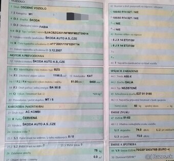 Predám MOTOR BZG Škoda Fabia 1.2 HTP 2008 PREVODOVKA, DVERE - 2