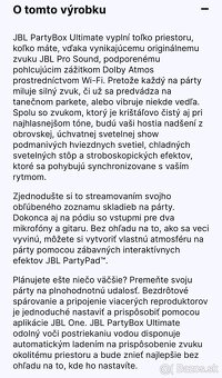JBL PARTYBOX ULTIMATE (nový nerozbaleny) - 2