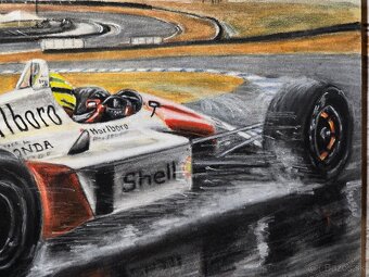 Kresba Ayrton Senna a Mclaren MP4/4 - 2